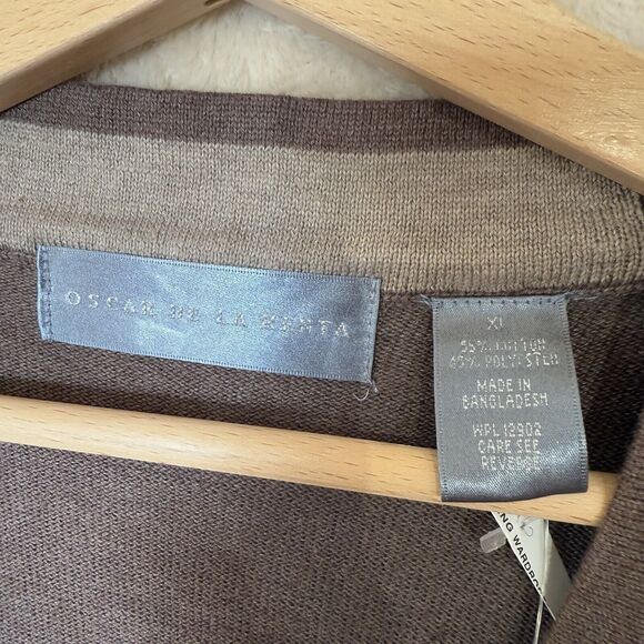 NWT Oscar De La Renta‎ 2012 Button Up Cardigan Sweater Brown Sz L - Picture 7 of 16